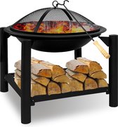 MaxxGarden Tuinhaard Grieks Zeus - Terrashaard - Vuurkorf - BBQ - Terrasverwarmer - Terrasverwarming - Sfeerhaard - 60cm - Zwart