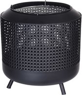 Ambiance - Vuurkorf - BBQ - Dubbel Plezier - Tuin - Zomer - Zwart - 50x50x51cm