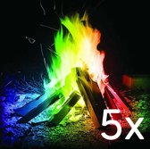 Magical Fire – Poeder voor gekleurd vuur – Magisch vuur – Openhaard gekleurd vuur – Colourful Flames – Mystical Fire – Kleur poeder vuur – Gekleurde vlammen – 5 stuks – 10 Gram per zakje