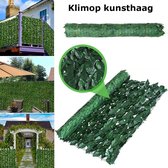 Klimop kunsthaag – Kunsthaag – Kunsthaag voor buiten – Kunsthaag op rol – Kunsthaag tuinscherm - Kunsthaag klimop – Klimop – Kunstheg – Hedera – Kunstplant – Uitschuifbaar – Tuinscherm – Groen – 100x50cm