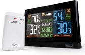 EMOS Weerstation, Draadloos Binnen- en Buitenweersysteem met Kleurendisplay, Bewaakt Tijd & Datum, Temperatuur, Luchtvochtigheid, Luchtdruk,  Comfort & Hitte-index, 12-24 Uursvoorspelling