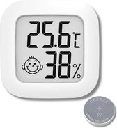 Hygrometer - Digitale Weerstation - Luchtvochtigheidsmeter - Thermometer Voor Binnen - Incl. Batterij En Houder