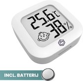 Ease Electronicz Hygrometer - Weerstation - Luchtvochtigheidsmeter - Thermometer Voor Binnen - Incl. Batterij en Plakstrip