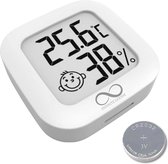 Infinite Goods Hygrometer - Digitale Weerstation - Luchtvochtigheidsmeter - Thermometer Voor Binnen - Vochtmeter - Incl. Batterij En Plakstrip