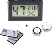 Tool Meister TM1 - Thermometer & Hygrometer - Luchtvochtigheidsmeter voor Binnen/Koelkast - Zwart - Incl batterijen