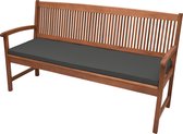 Beautissu Tuinkussen Base BK - Bankkussen 180x48cm grafiet grijs - kussen voor tuinbank