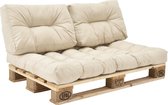 Kussenset - palletkussen en 2 rugkussens beige