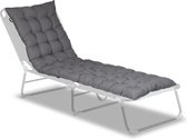 Relaxdays Tuinbankkussen - 180 x 50 cm - zitbankkussen - polyester - bankkussen - grijs