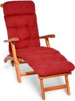 Beautissu Deckchair Kussen 200x50x8 cm - Ligstoelkussen Rood - Matraskussen voor Hangmatten en tuin-/terrasstoelen -  Flair DC