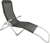 MaxxGarden Ligbed - opvouwbare ligstoel - textileen - zwart - inklapbaar