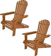 Casaria Adirondack Ligstoel 2 Stuks - Acacia Hout - Inklapbaar