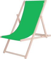 Springos | Ligbed | Strandstoel | Ligstoel | Verstelbaar | Beukenhout | Handgemaakt | Groen