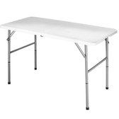 MaxxGarden Vouwtafel - met regelbare hoogte - 122 x 61 x 74 cm - wit