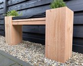 Tuinbank - met 2 plantenbakken - inclusief kussen - Douglas hout - 120x20x45 cm