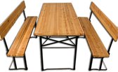 Deuba picknicktafel set - brede tafel 70cm - banken met rugleuning - bierbankset