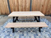 Douglas picknicktafel 160 cm zwarte poten houtdikte 45mm