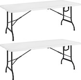 Casaria Campingtafel 2 stuks Buffettafel Inklapbaar 183x76 cm met Handgreep Wit