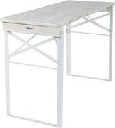 MaximaVida inklapbare picknicktafel Berlijn 120 x 50 cm whitewash - FSC hout