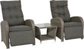 Loungeset Duoset Melia 2 verstelbare stoelen + tafel - Balkonset