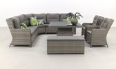 Sandigo lounge dining set met bijzetbank + 2x dining tuinstoel