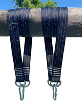 Aotedo--nylon -hangmat-bevestigingsset-schommel-bevestigingsset-Yoga Riem-Yogariem-Multifunctionele schommelband-schommelbevestiging-2-delige 2 m-2 zware belastbare karabijnhaken en D-ringen-houdt tot 3000 kg met opbergtas-hammock-swing straps