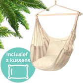 Hangmat Stoel - Hangstoel voor Binnen of Buiten - Incl. 2 Kussens - Beige