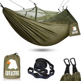 outdoor hangmat voor 2 personen - met klamboe nylon sneldrogend lichtgewicht - 440 lbs draagkracht - hike survival bushcraft