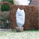 3x stuks Plantenhoes met aantrekkoord wit H 1 meter x D 50 cm 50 g/m2 ? Winter afdekhoes voor planten ? Anti-vorst beschermhoes