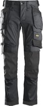 Snickers AllroundWork Stretch Werkbroek Holsterzakken 6241 - Mannen - Staalgrijs/Zwart - 52