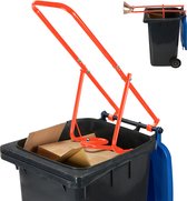 Relaxdays Afvalpers voor kliko - vuilnispers - hendel - afvalstamper - metaal - rood