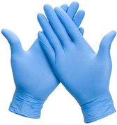 100x Nitril (Nitrile) Wegwerp Handschoenen - Blauw - Latex vrij - Ongepoederd - Maat L