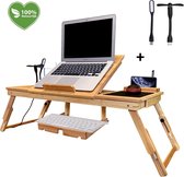 Luxergoods Bedtafel - Laptoptafel - Bank tafeltje - Cadeautip - Laptop verhoger - Verstelbaar - Ontbijt op bed - Schoottafel - Laptophouder