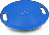 Navaris anti-slip balansbord voor evenwichtstraining - Balanstrainer - Wiebelbord - Voor beginners en professionals - Diameter 40cm - Blauw