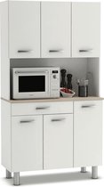 Belfurn - Keukenbuffet 6 deuren/1 lade Riva in witte melamine