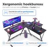 Xergonomic gaming bureau - hoek bureau - game bureau - game tafel - bureau - mooi design - zwart