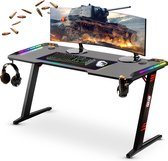 For The Win - 140cm Gaming Bureau - BEST GETEST - Game Desk - LED Verlichting - INCL RGB Gaming Muismat XXL