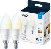 Wiz Slimme LED Verlichting E14 Kaarslamp - Wit Licht - 2 x 4,9W - Mat - Wi-Fi - 2 Stuks