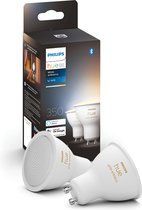 Philips Hue Slimme Lichtbron GU10 Duopack - warm tot koelwit licht - 5W - Bluetooth - 2 Stuks