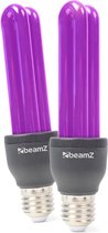 Blacklight verlichting - BeamZ BUV27 - Set van 2 blacklight lampen met E27 fitting - 25W