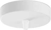Plafondkap - Home Sweet Home - 1 lichts plafondplaat - ronde plafondrozet - metaal - inclusief aansluitbox en montagebeugel - Ø12cm H2.5cm - maak zelf je eigen unieke lamp - wit