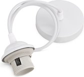 kwmobile E27 pendel met snoer - Inclusief plafondbevestiging - 90 cm snoer - Hanglamp in wit