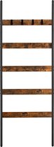 VASAGLE handdoekenladder, handdoekenrek, ladderrek, leunrek met 5 sporten, 65 cm breed, schuin, voor handdoeken, sjaals, dekens, stalen frame, industrieel ontwerp, vintage bruin-zwart LLS011B01