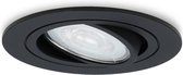 10x HOFTRONIC - LED Inbouwspots - Zwart - 2700K warm wit - 350 lumen - 5 Watt - Dimbaar en kantelbaar - GU10 - IP20 - Ronde plafondspots (Ø75 mm) - Spotjes verlichting - voor woonkamer, gang en slaapkamer