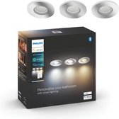 Philips Hue Adore recessed Inbouwspot Badkamer - White Ambiance - GU10 - Chroom - 3 x 5W - Bluetooth - incl. Dimmer Switch