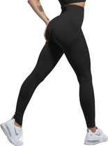 Sportlegging dames - Sportkleding dames - Sportbroek dames - Sportlegging - Push up - Shape legging -Tiktok legging - Sportlegging dames high waist - Hardloopbroek dames - yoga legging dames - Zwart Maat M