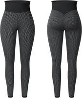 TikTok Legging - Sportlegging Dames - Squat Proof en Fitness Legging - Yoga Legging - High Waist Sport Legging - Anti Cellulite - Shapewear Dames - Push Up - Butt Lifter - Sportkleding Dames | Zwart | Maat M
