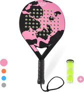 No Peak Padel racket Roze – Padel - Inclusief Padel tas en Padel ballen – Padelracket