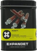 Pluggen - Expandet rosett rood 5 x 90 mm 25 stuks