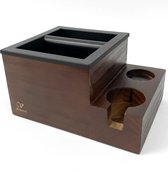 Vinezzi ® Uitklopbak Hout - Knockbox - Afklopbak Koffie en Espresso met tampermat - Tamperstation 58 mm - barista-accessoires