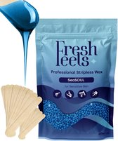 freshfeels® Hard Wax Beans – 1 KG – Wax Ontharen  – Voor Lichaam & Gezicht – Wax Parels – Wax Bonen – Wax Korrels – Voor Gevoelige Huid – Fijn/Grof Haar – 20x Wax Spatels – Brazilian Hard Wax – Aqua Blauw